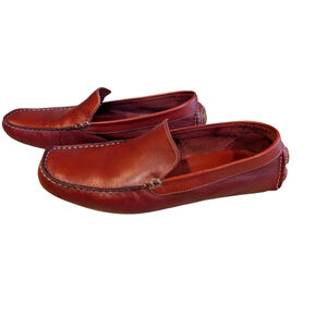 Cole Haan Country Red Leather Driving Loafers w/ Contrast Stitching Size 9